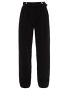 Ladies Rtw Jil Sander - Belted Cotton-corduroy Wide-leg Trousers - Womens - Black