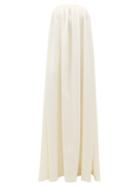 Matchesfashion.com Sara Battaglia - Bow-embellished Strapless Wool-blend Gown - Womens - White