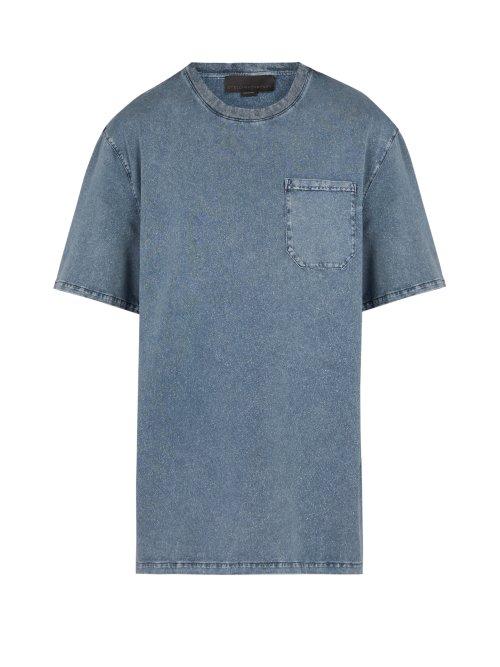 Matchesfashion.com Stella Mccartney - Crew Neck Dyed Cotton Jersey T Shirt - Mens - Blue