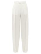 Matchesfashion.com Bottega Veneta - High-rise Wide-leg Silk Trousers - Womens - White