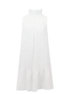 Matchesfashion.com Ephemera - High-neck Cotton-poplin Dress - Womens - White