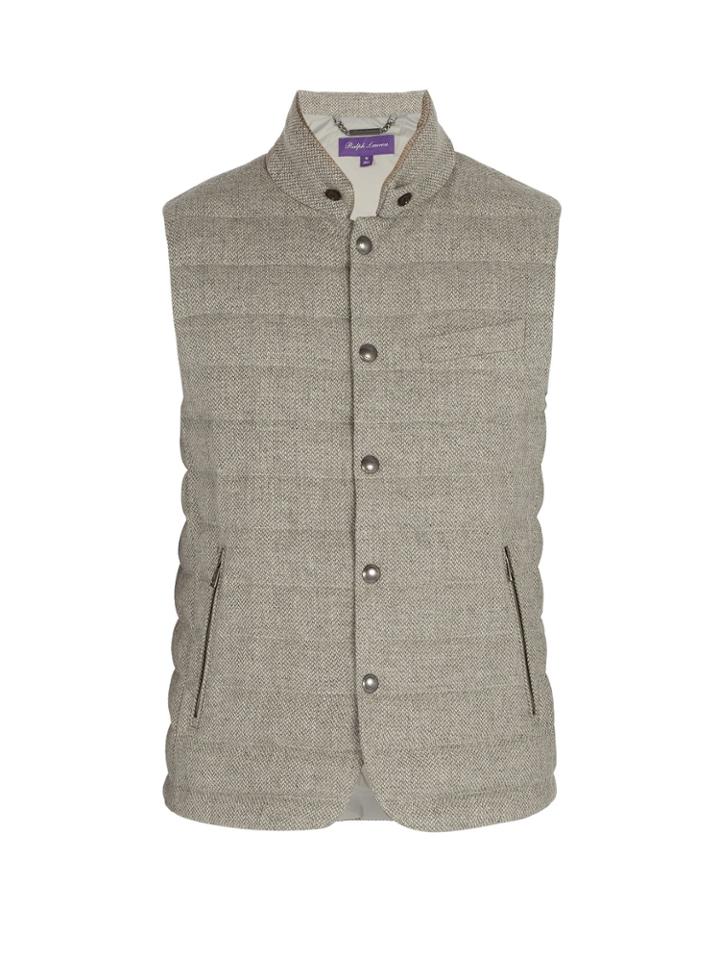 Ralph Lauren Purple Label Whitwell Quilted Wool And Cotton-blend Down Gilet