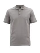 Matchesfashion.com Giorgio Armani - Logo-embroidered Cotton-blend Piqu Polo Shirt - Mens - Grey