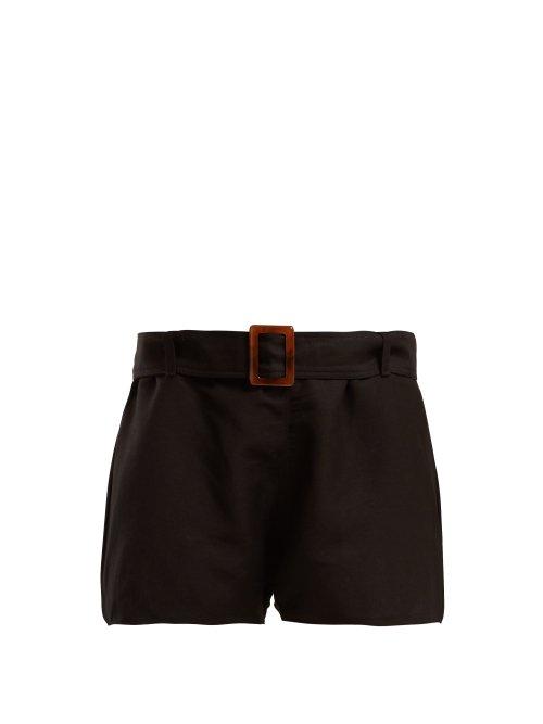 Matchesfashion.com Albus Lumen - Paloma Linen Shorts - Womens - Black