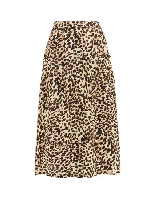 Matchesfashion.com Arizona Love - Alix Leopard-print Satin Skirt - Womens - Leopard