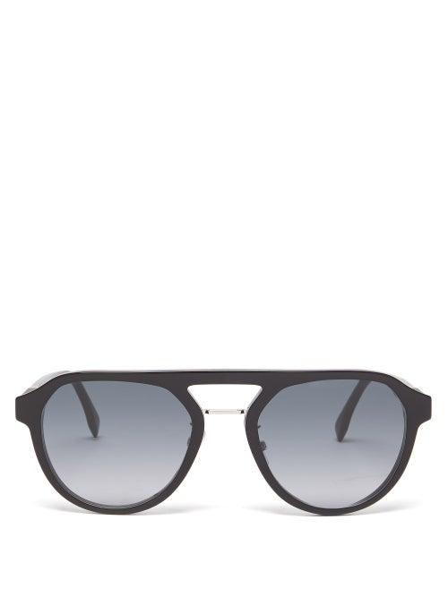 Fendi - Navigator Acetate Sunglasses - Mens - Black