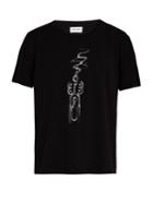 Saint Laurent Gunshot-print Crew-neck T-shirt