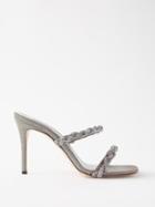 Serena Uziyel - Roxana 90 Braided-strap Leather Mules - Womens - Silver