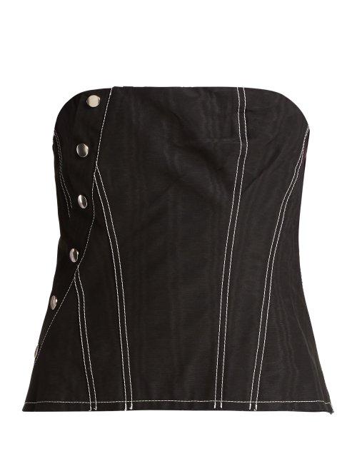 Matchesfashion.com Marques'almeida - Snap Cotton Blend Corset - Womens - Black