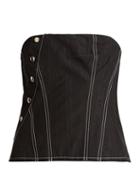 Matchesfashion.com Marques'almeida - Snap Cotton Blend Corset - Womens - Black