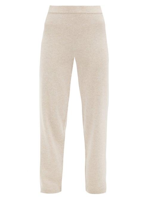 Matchesfashion.com Allude - Elasticated-waist Cashmere Straight-leg Trousers - Womens - Beige