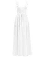 Matchesfashion.com Brock Collection - Rosalia Rose-appliqu Cotton-poplin Dress - Womens - White