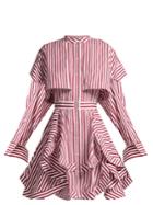 Alexander Mcqueen Ruffled Striped Cotton-poplin Mini Dress