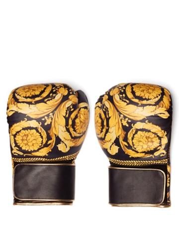 Matchesfashion.com Versace - Barocco Leather Boxing Gloves - Black Gold
