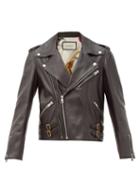 Matchesfashion.com Gucci - Leather Biker Jacket - Womens - Black