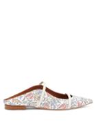 Matchesfashion.com Malone Souliers - Maureen Floral-print Backless Flats - Womens - White Multi