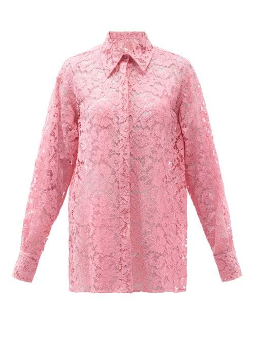 Ladies Rtw Valentino - Floral-lace Shirt - Womens - Pink