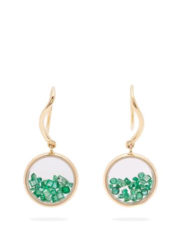 Aurélie Bidermann Fine Jewellery Chivor Emerald & 18kt Gold Earrings