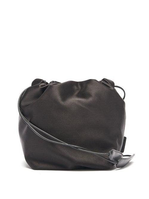 Matchesfashion.com Jil Sander - Leather-drawstring Satin Pouch - Womens - Black