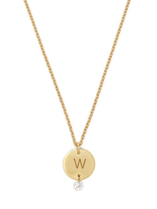 Matchesfashion.com Raphaele Canot - Set Free 18kt Gold & Diamond W Charm Necklace - Womens - Gold