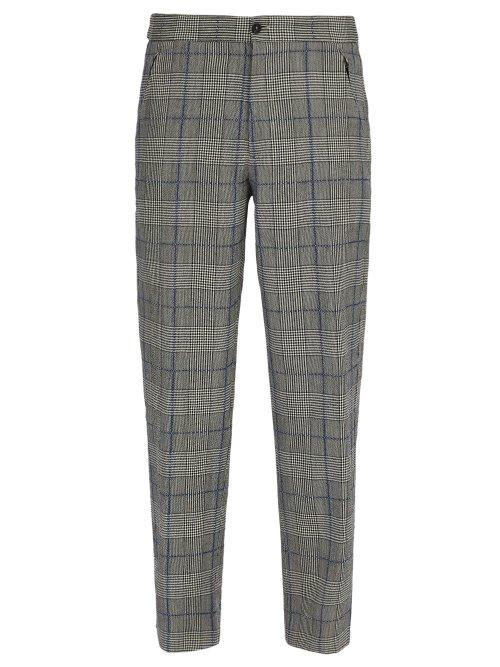 Matchesfashion.com Joseph - Edgar Tailored Check Wool Trousers - Mens - Charcoal