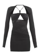 Nensi Dojaka - Cutout Crepe Mini Dress - Womens - Black