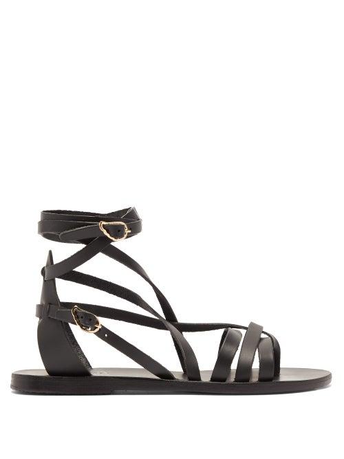 Matchesfashion.com Ancient Greek Sandals - Satira Wrap Around Leather Sandals - Womens - Black