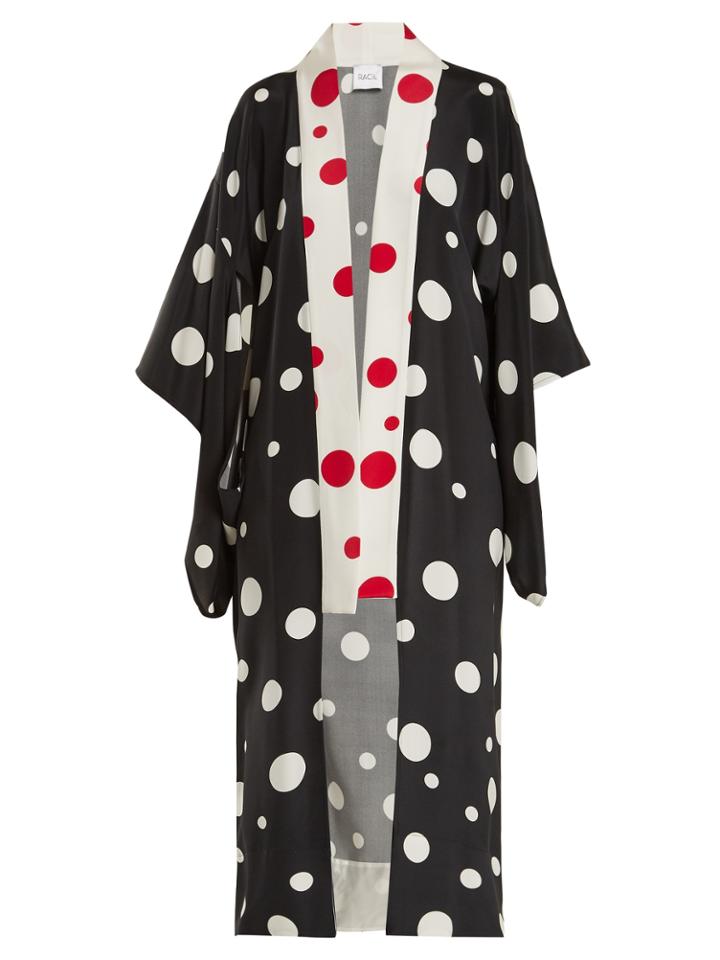 Racil Mameha Dot-print Silk-cady Kimono Jacket