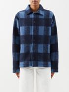 A.p.c. - Craig Checked Brushed-flannel Jacket - Womens - Blue Multi