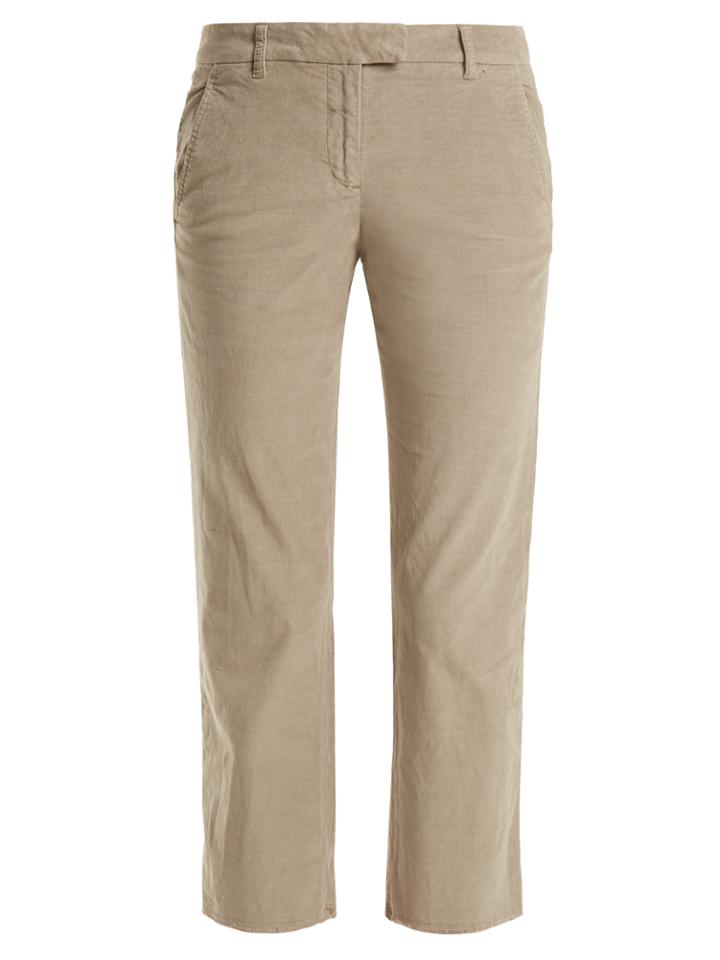 Masscob Fray-hem Cropped Cotton-blend Trousers