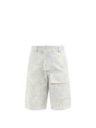 Matchesfashion.com Jacquemus - Laurier Leaf-print Cotton Shorts - Mens - Blue