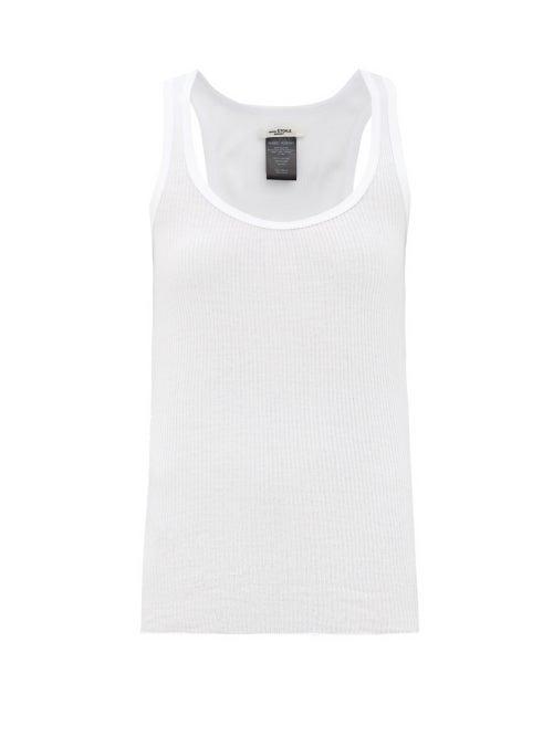 Matchesfashion.com Isabel Marant Toile - Louisanea Ribbed Silk-jersey Tank Top - Womens - White