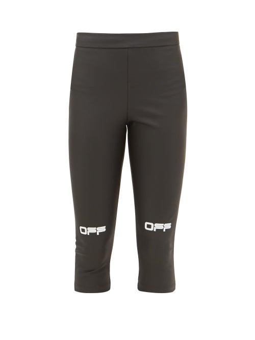 Matchesfashion.com Off-white - Printed-logo Technical Leggings - Womens - Black