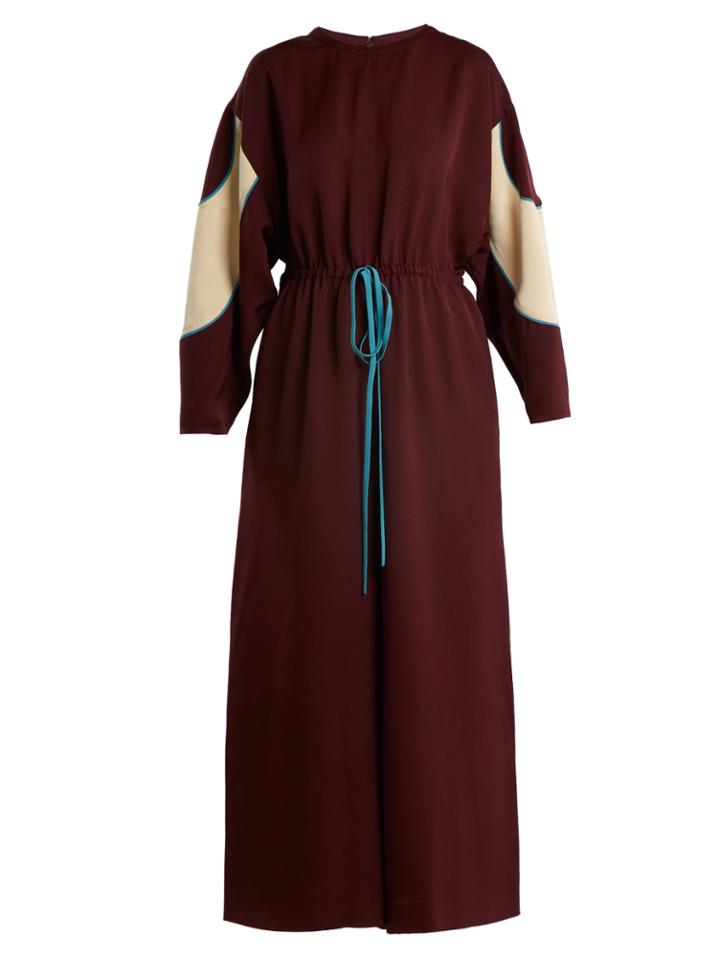 Valentino Drawstring-waist Wide-leg Faille Jumpsuit