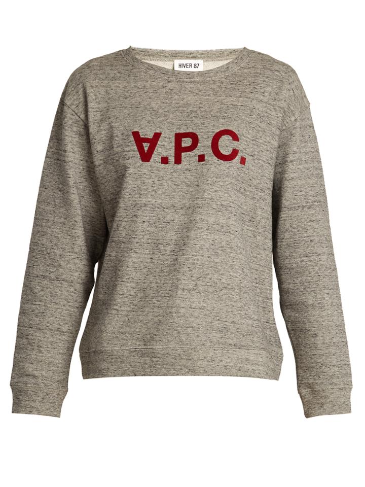 A.p.c. Flocked-logo Cotton-blend Sweatshirt