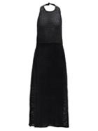 Albus Lumen - Cutout-back Cotton-crochet Dress - Womens - Black