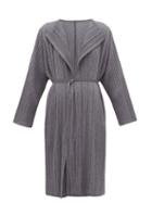 Matchesfashion.com Pleats Please Issey Miyake - Pliss Belted Coat - Womens - Grey