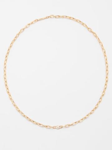 Zo Chicco - Floating Diamond And 14kt Gold Necklace - Womens - Gold Multi