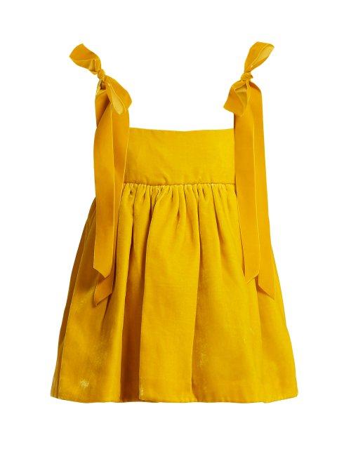 Matchesfashion.com Cecilie Bahnsen - Celina Velvet Top - Womens - Yellow