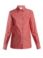 Stella Jean Point-collar Striped Cotton Shirt