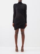 Gauge81 - Ula Wrap-front Jersey Mini Dress - Womens - Black