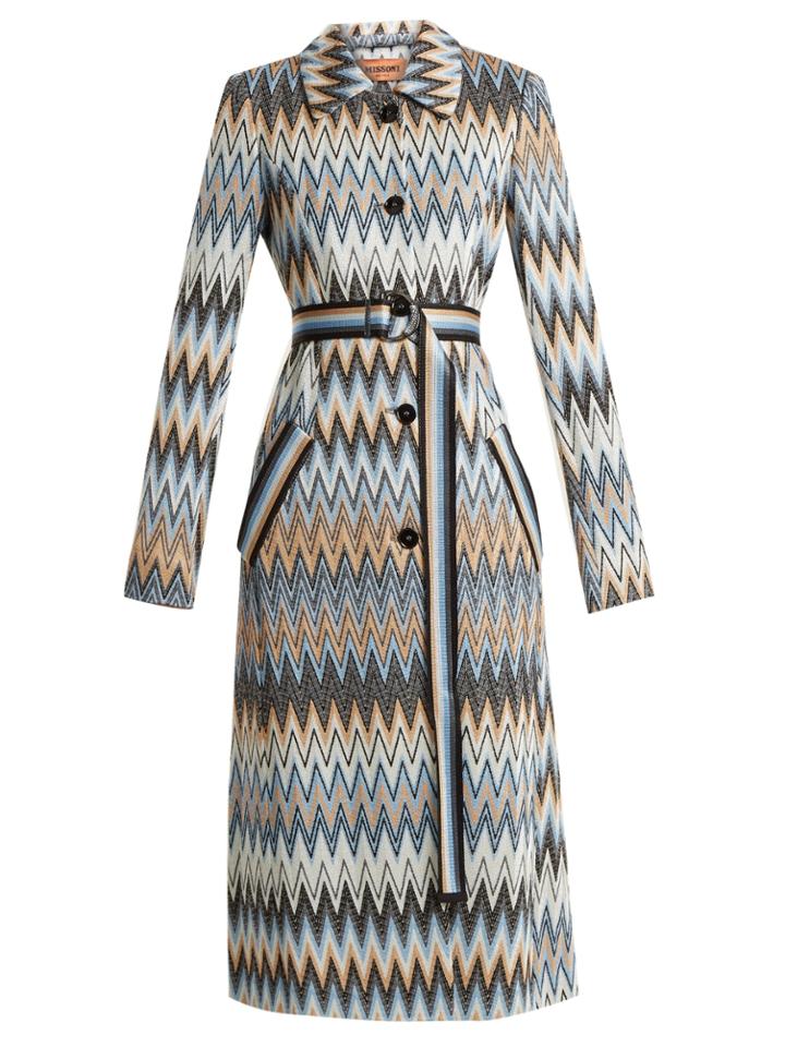 Missoni Long Zigzag Print Coat