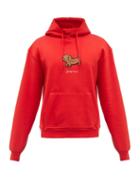 Mens Rtw Jacquemus - Pistou Embroidered Cotton-jersey Hooded Sweatshirt - Mens - Red