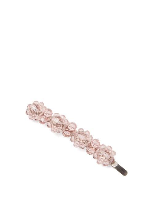 Matchesfashion.com Simone Rocha - Floral Crystal Bead Hair Clip - Womens - Pink
