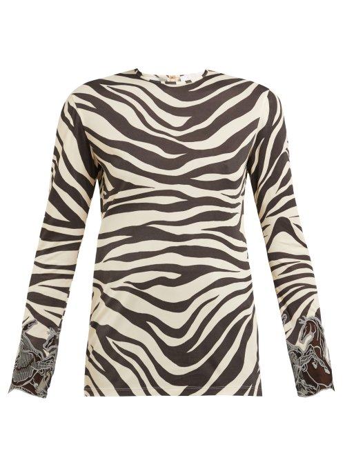 Matchesfashion.com Chlo - Zebra Print Long Sleeved Top - Womens - Black Print