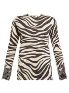 Matchesfashion.com Chlo - Zebra Print Long Sleeved Top - Womens - Black Print