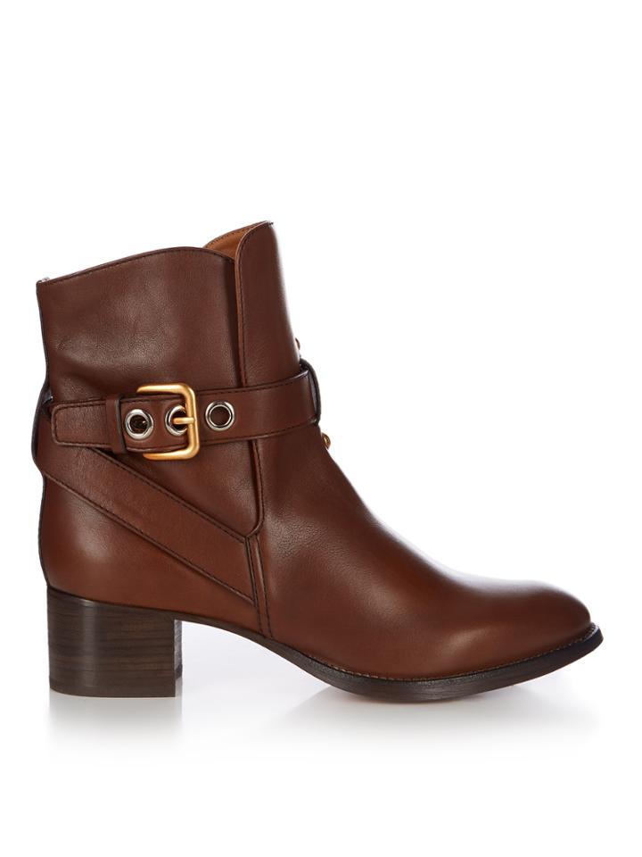 Chloé Max Leather Ankle Boots