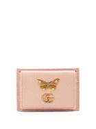 Gucci Logo And Butterfly-appliqu Leather Cardholder
