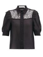 Matchesfashion.com See By Chlo - Lace-panelled Georgette Blouse - Womens - Black