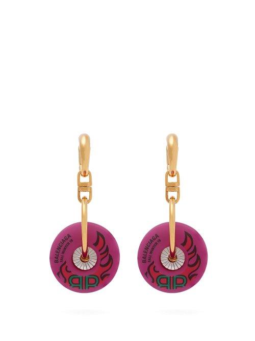 Matchesfashion.com Balenciaga - Wheel Earrings - Womens - Pink